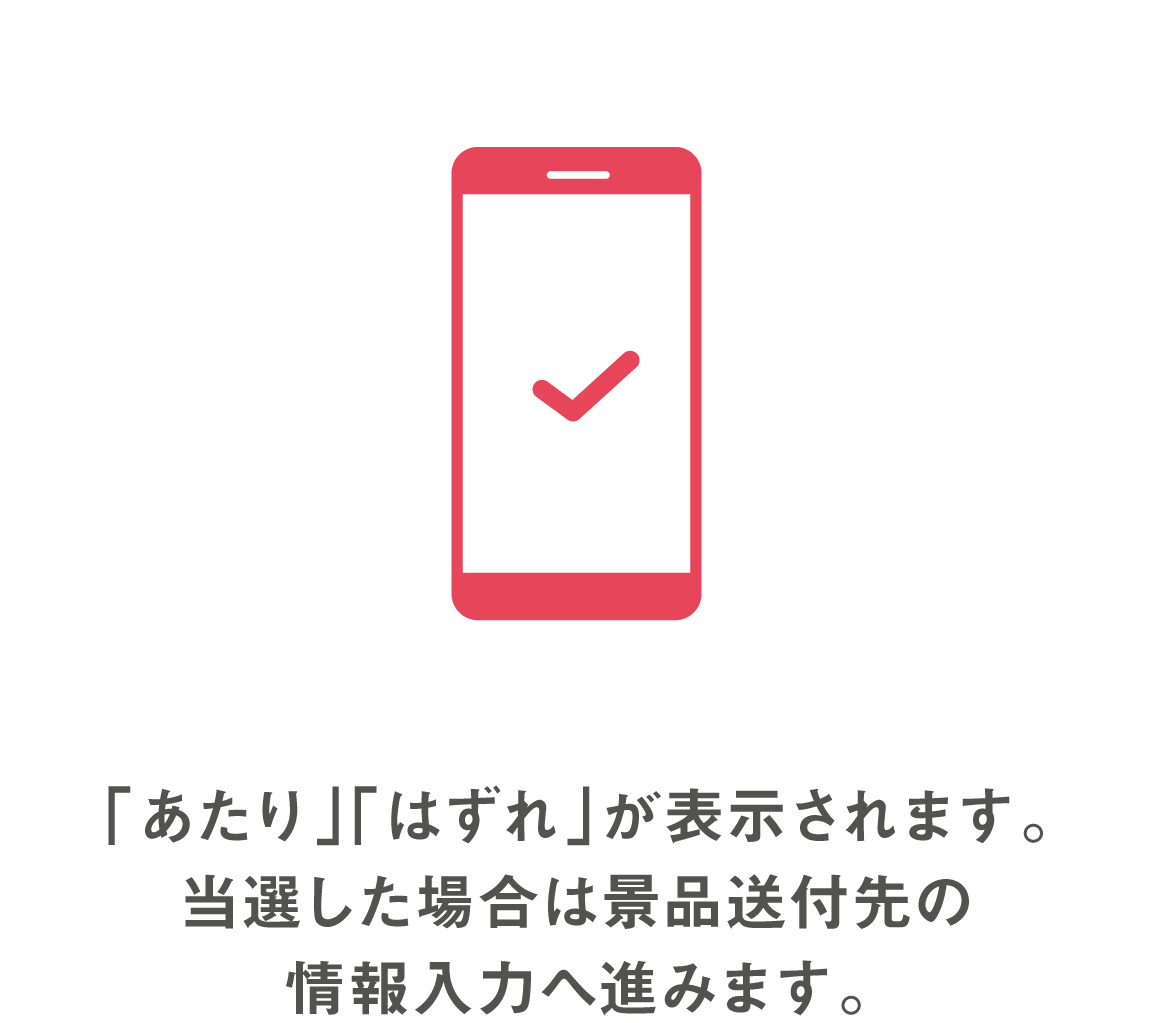 応募方法ステップ3：当選結果表示